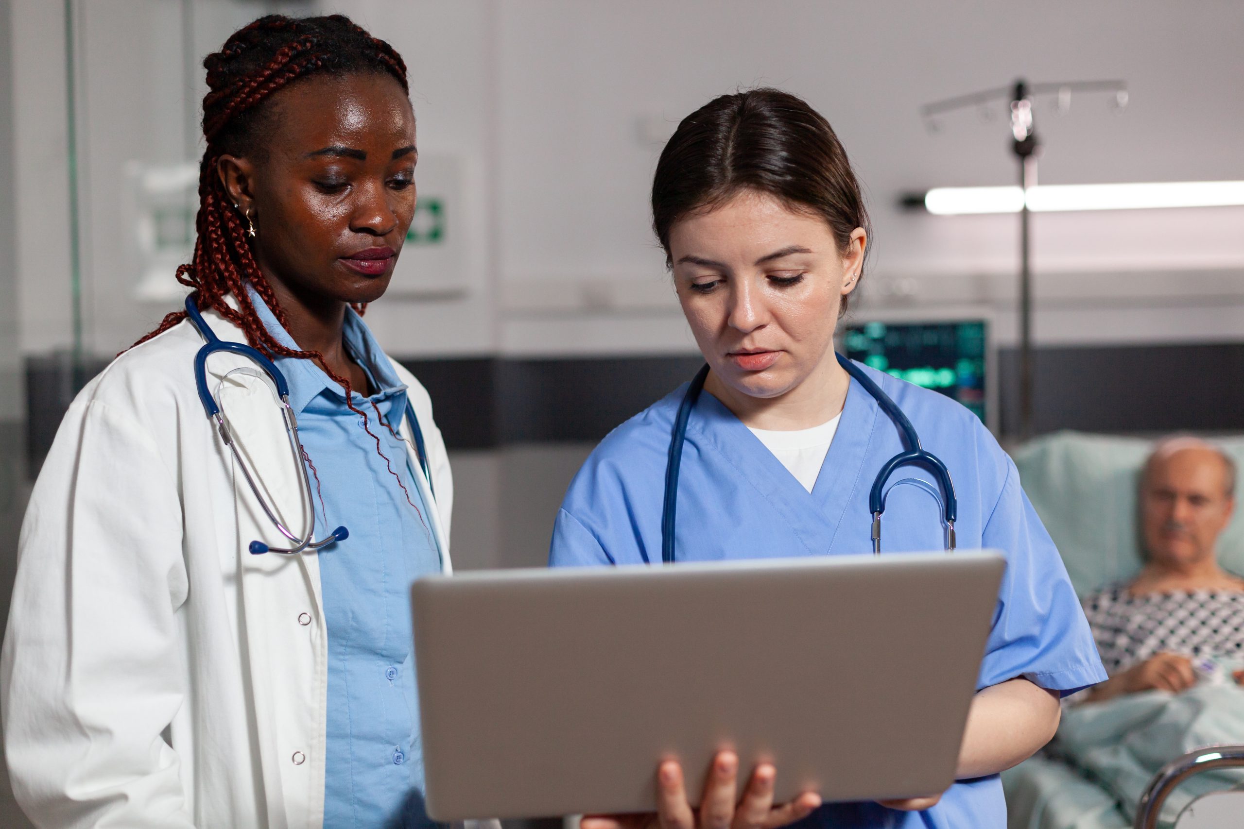 african american doctor health specialist and assistant